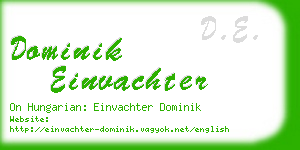 dominik einvachter business card